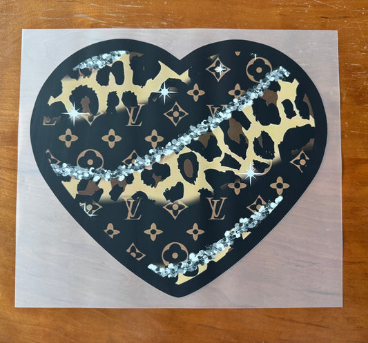 Leopard Loo Boujee Heart Transfer