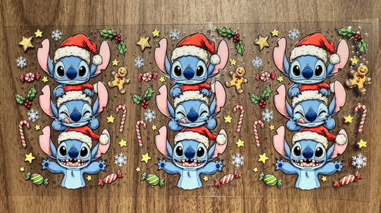 Happy Holiday Blue Alien Cup Wrap