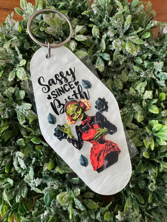 Sassy Since Birth Keychain Decal
