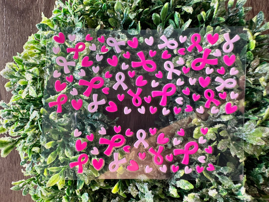 Pink Ribbon Hearts Mini Wrap