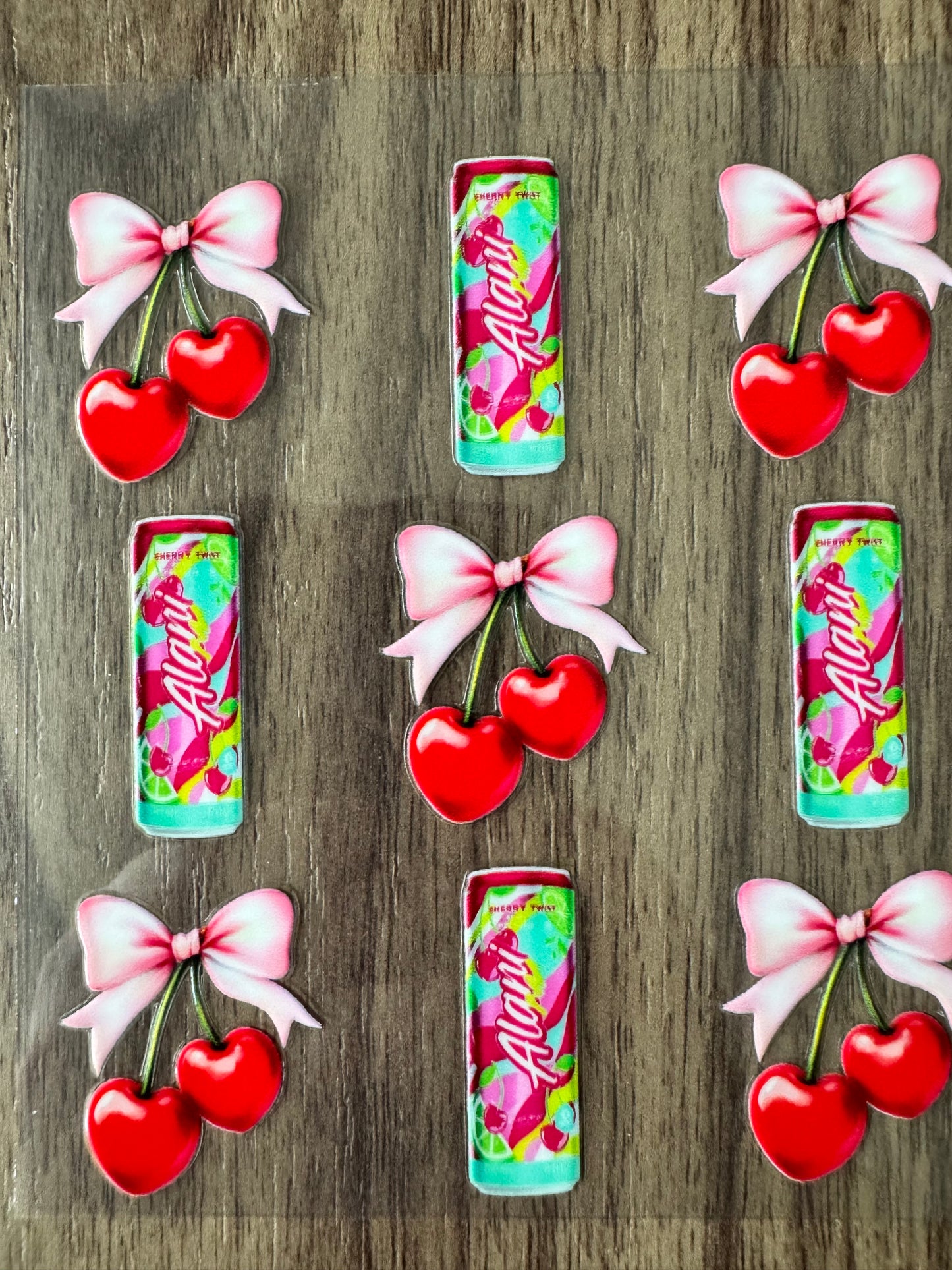 Colorful Cherry Energy Drink Cup Wrap