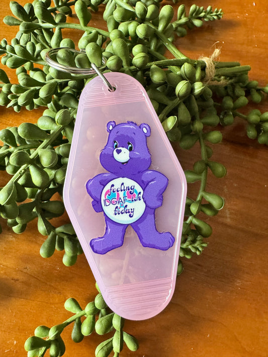 Purple Swear Bear Keychain