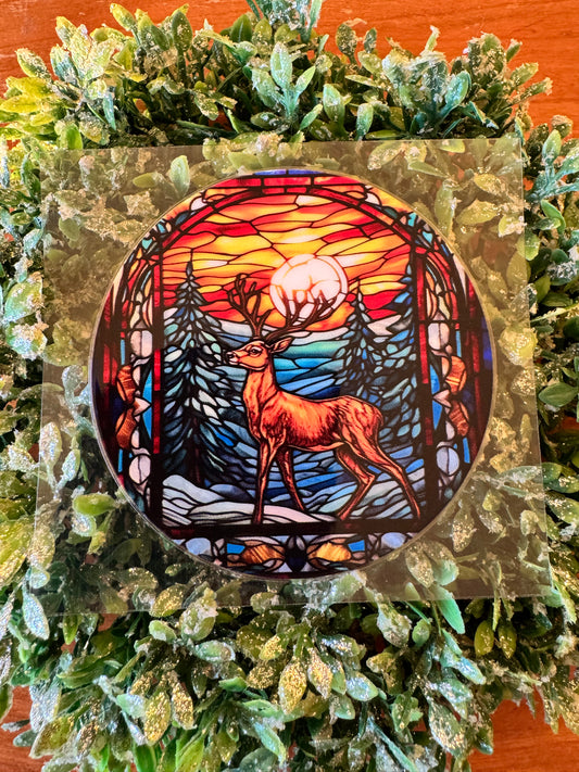 Woodland Deer Circle Decal