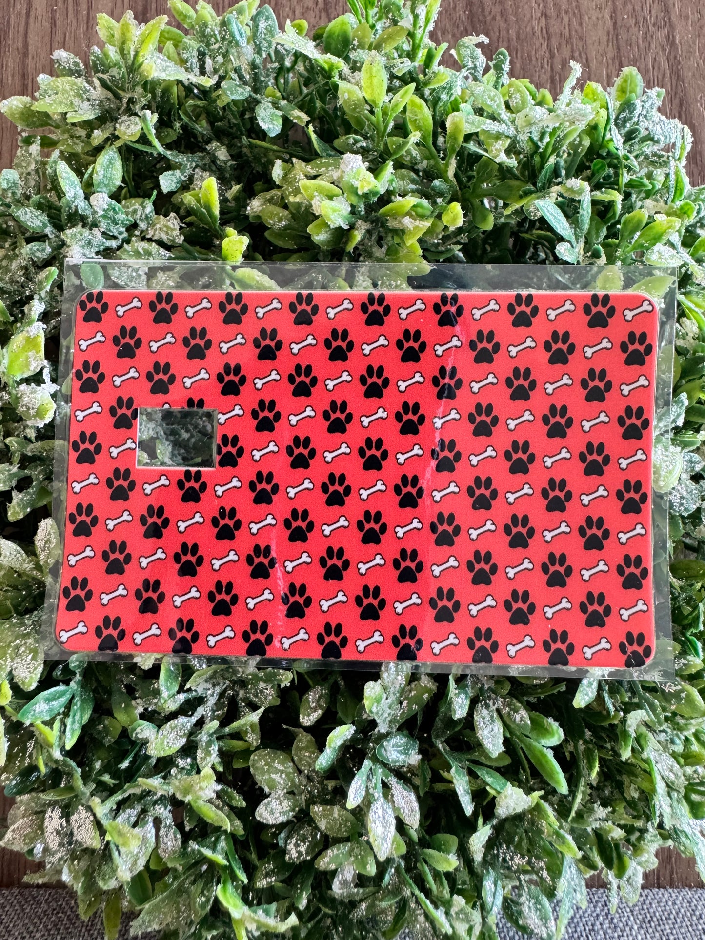 Red Dog Paws Card Wrap