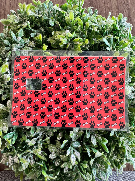 Red Dog Paws Card Wrap