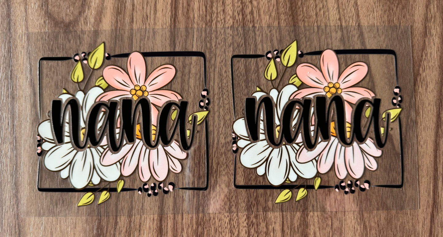 Flowery Nana Decal Sheet