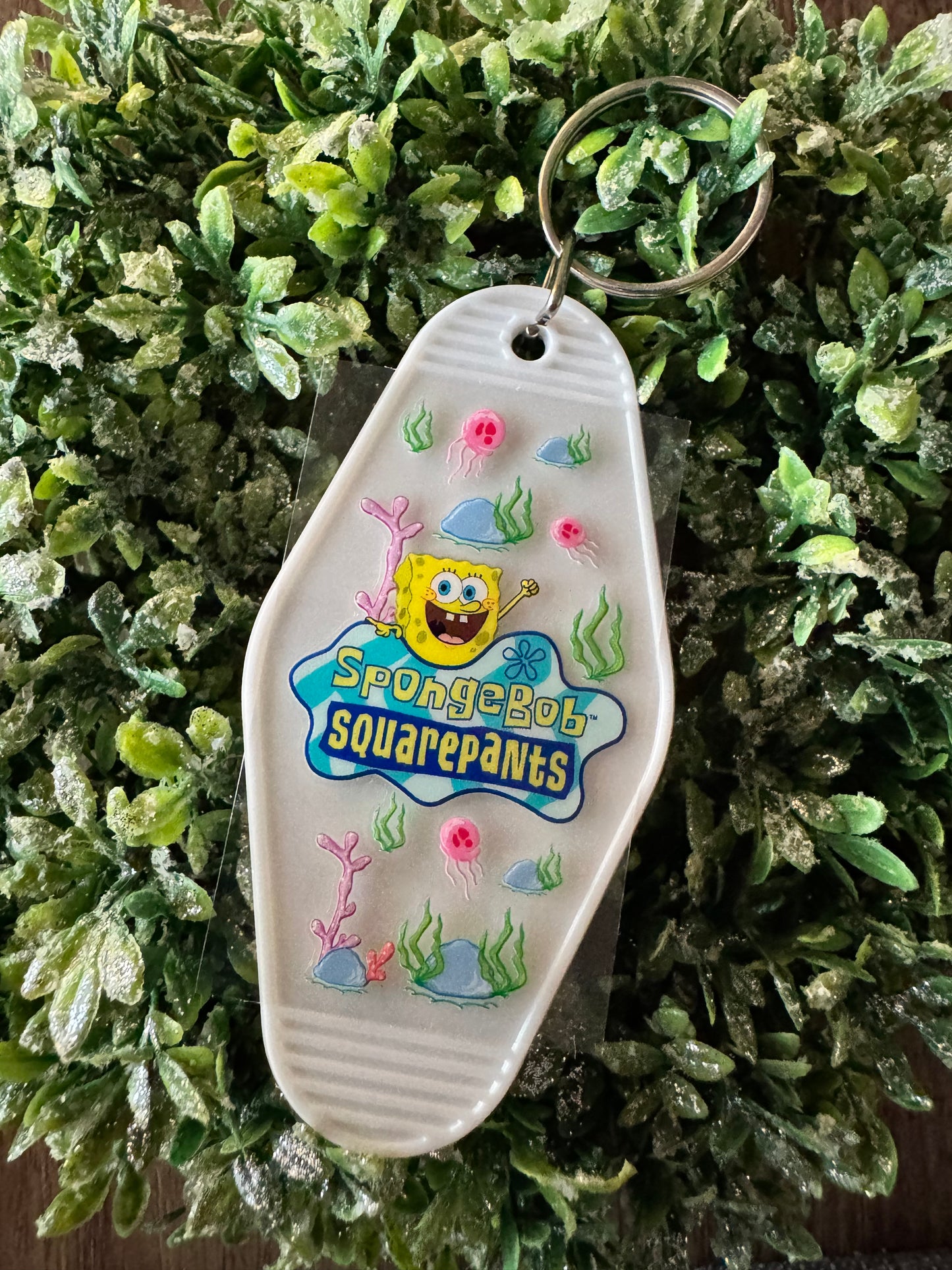 Yellow Sponge Keychain Decal