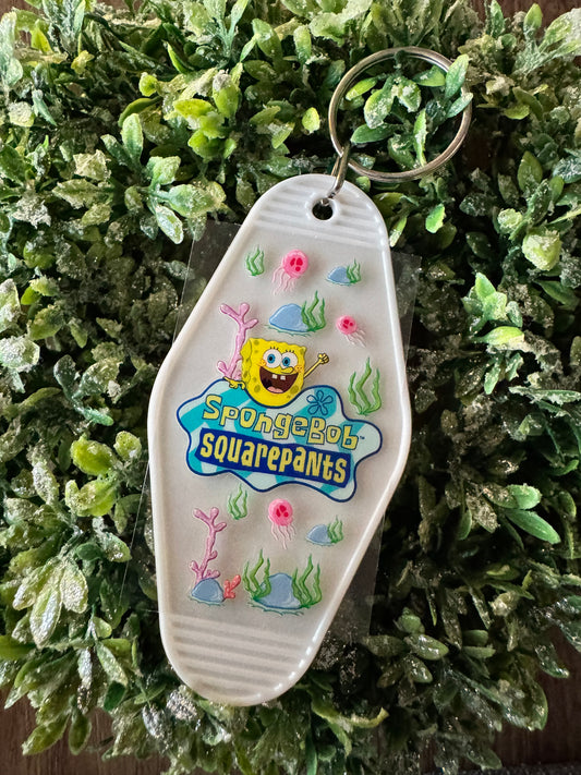 Yellow Sponge Keychain Decal