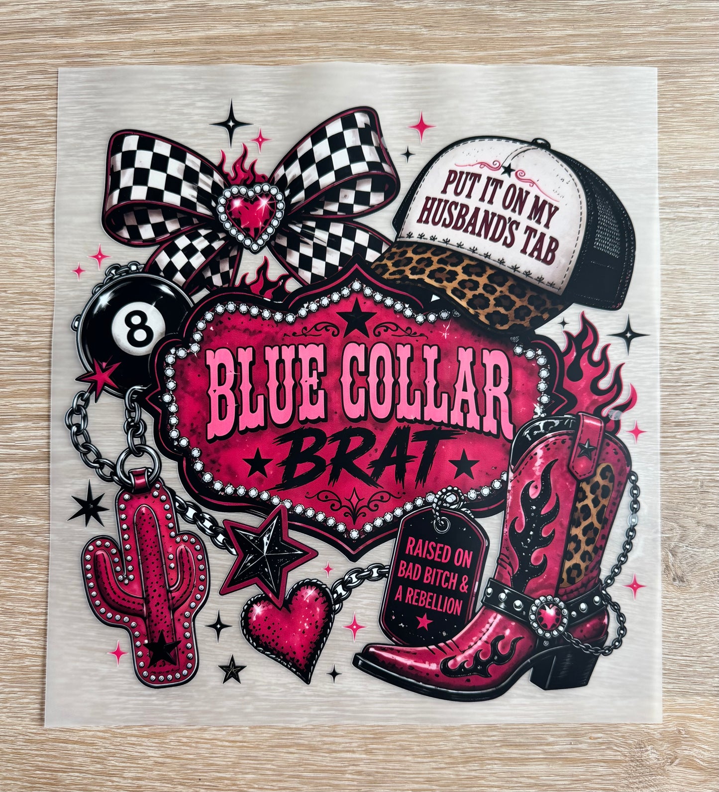 Blue Collar Brat Transfer