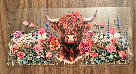Flowery Highland Cow Cup Wrap