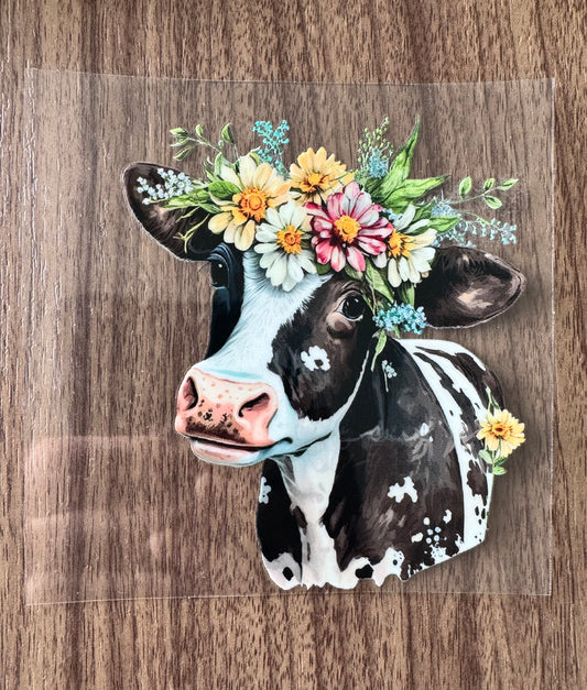 Flowery Cow Decal