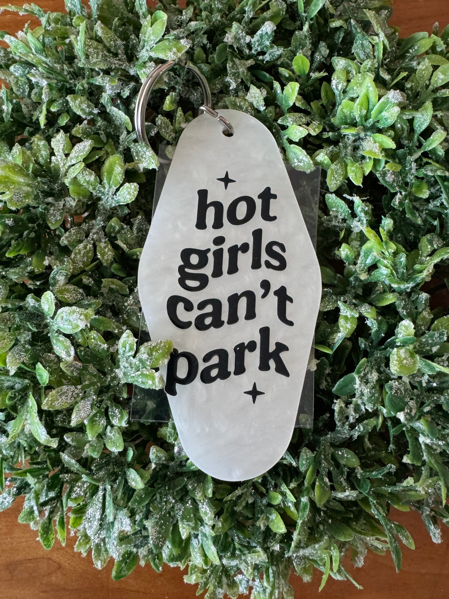 Hot Girls Can’t Park Keychain Decal
