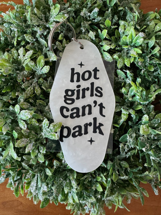 Hot Girls Can’t Park Keychain Decal