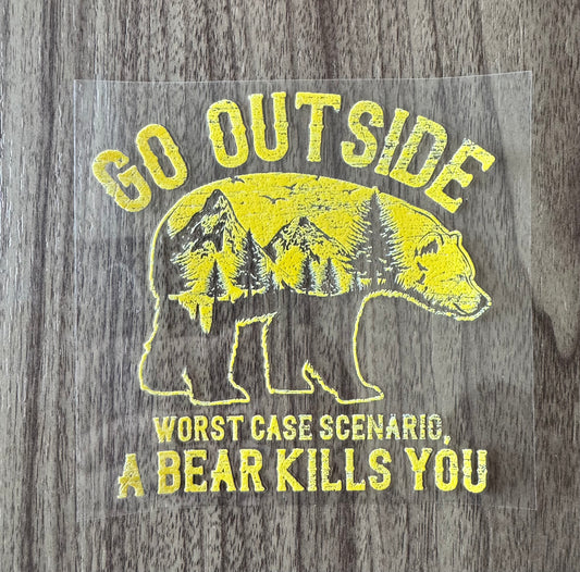Go Outside Bear Decal