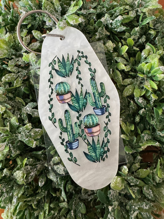 Cacti Plants Keychain Decal