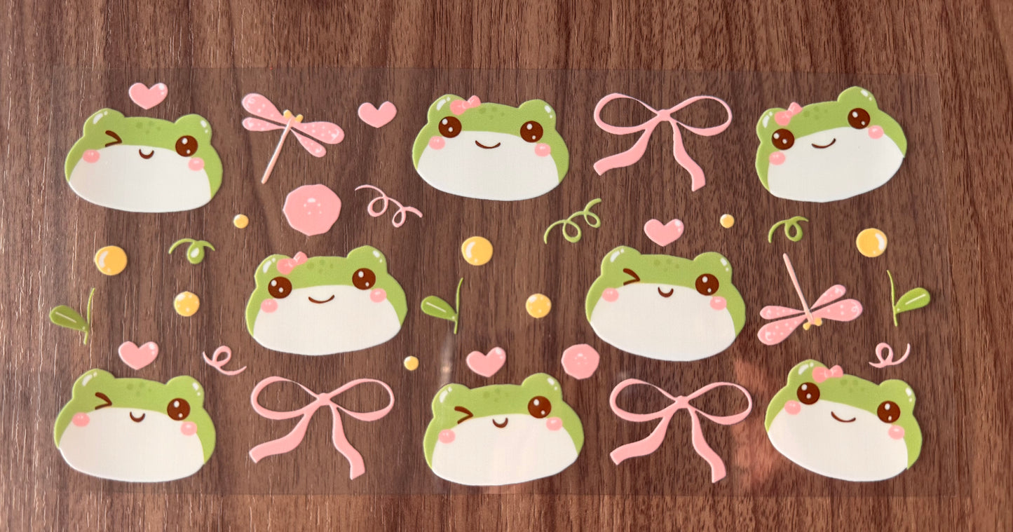 Cute Frogs & Bows Cup Wrap