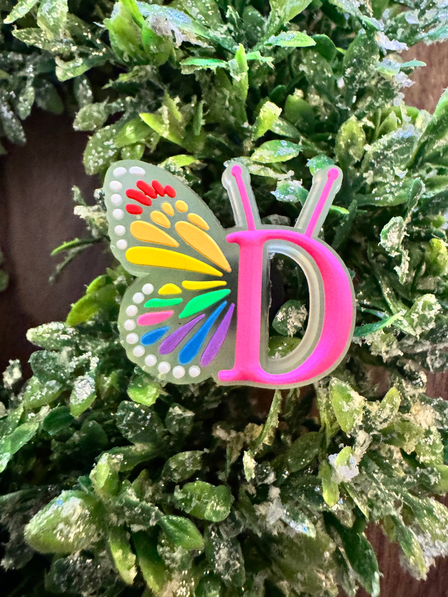 Butterfly Initial Shoe Charms