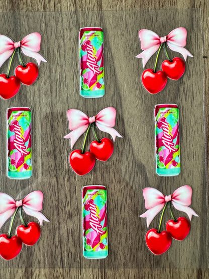 Colorful Cherry Energy Drink Cup Wrap