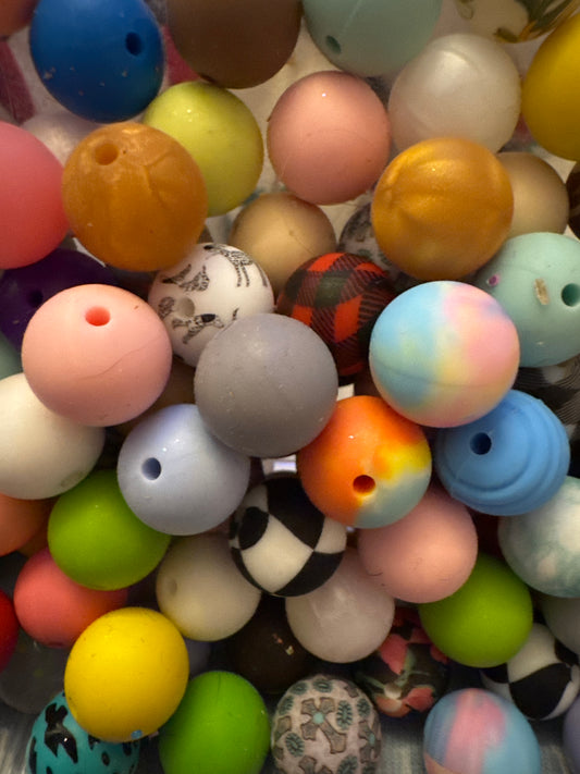 15mm Mixed Silicone Beads