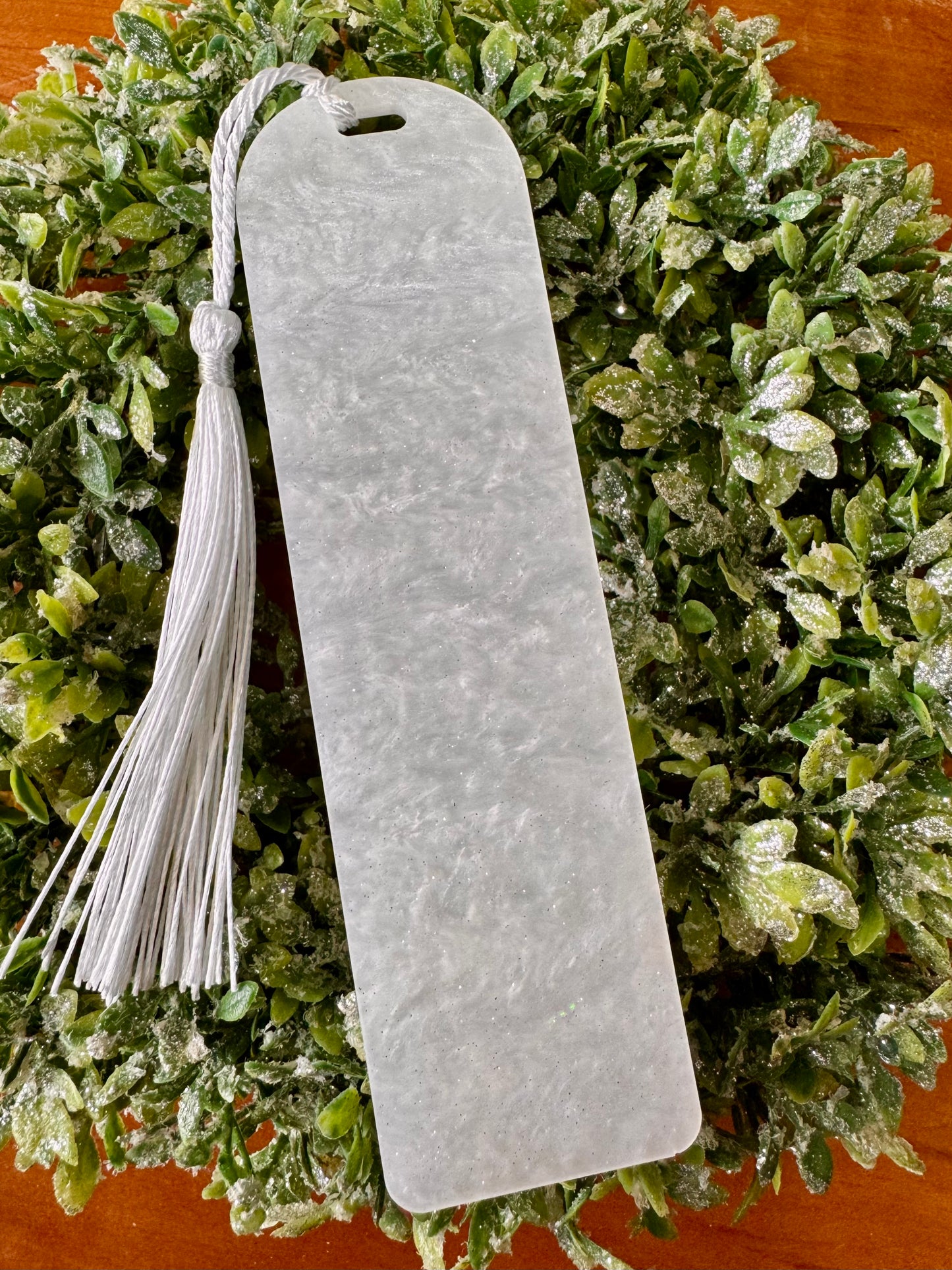 White Sparkly Marble Bookmark