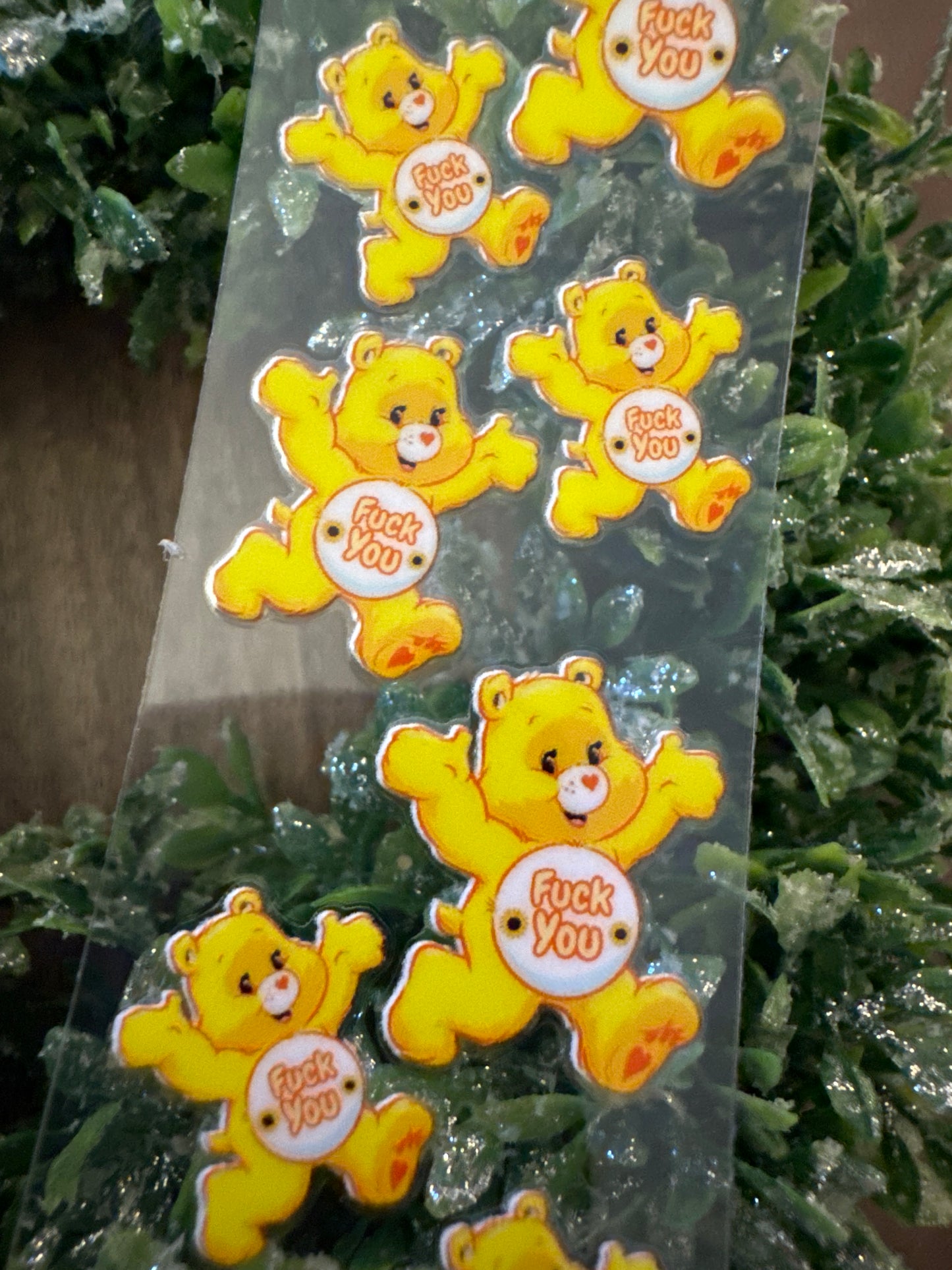 Yellow Swear Bear Keychain Decal