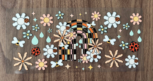 Checkered Rainbow Cup Wrap