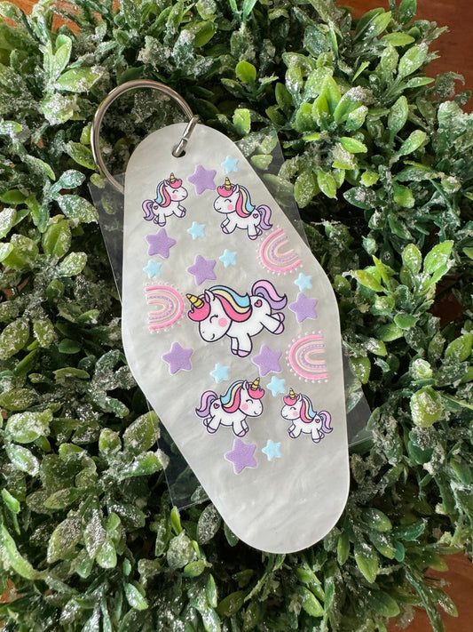 Unicorn & Stars Keychain Decal