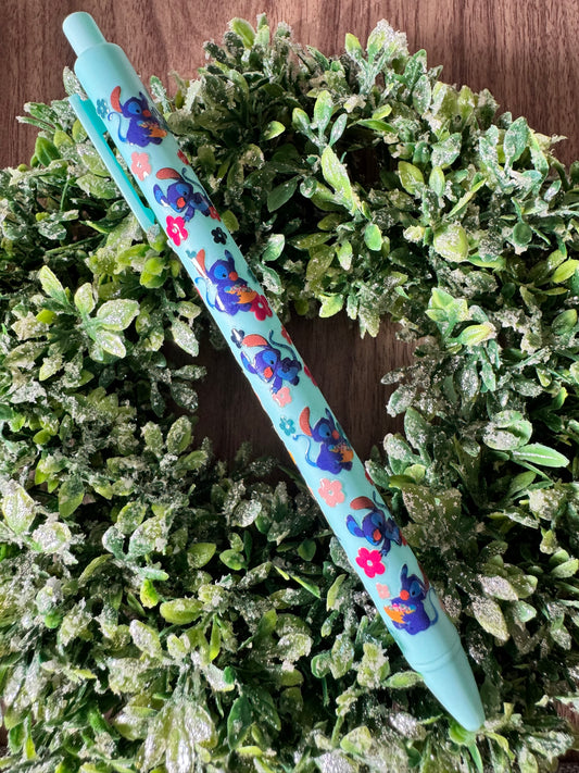 Flowery Blue Alien Pen