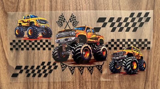 Yellow Monster Truck Cup Wrap