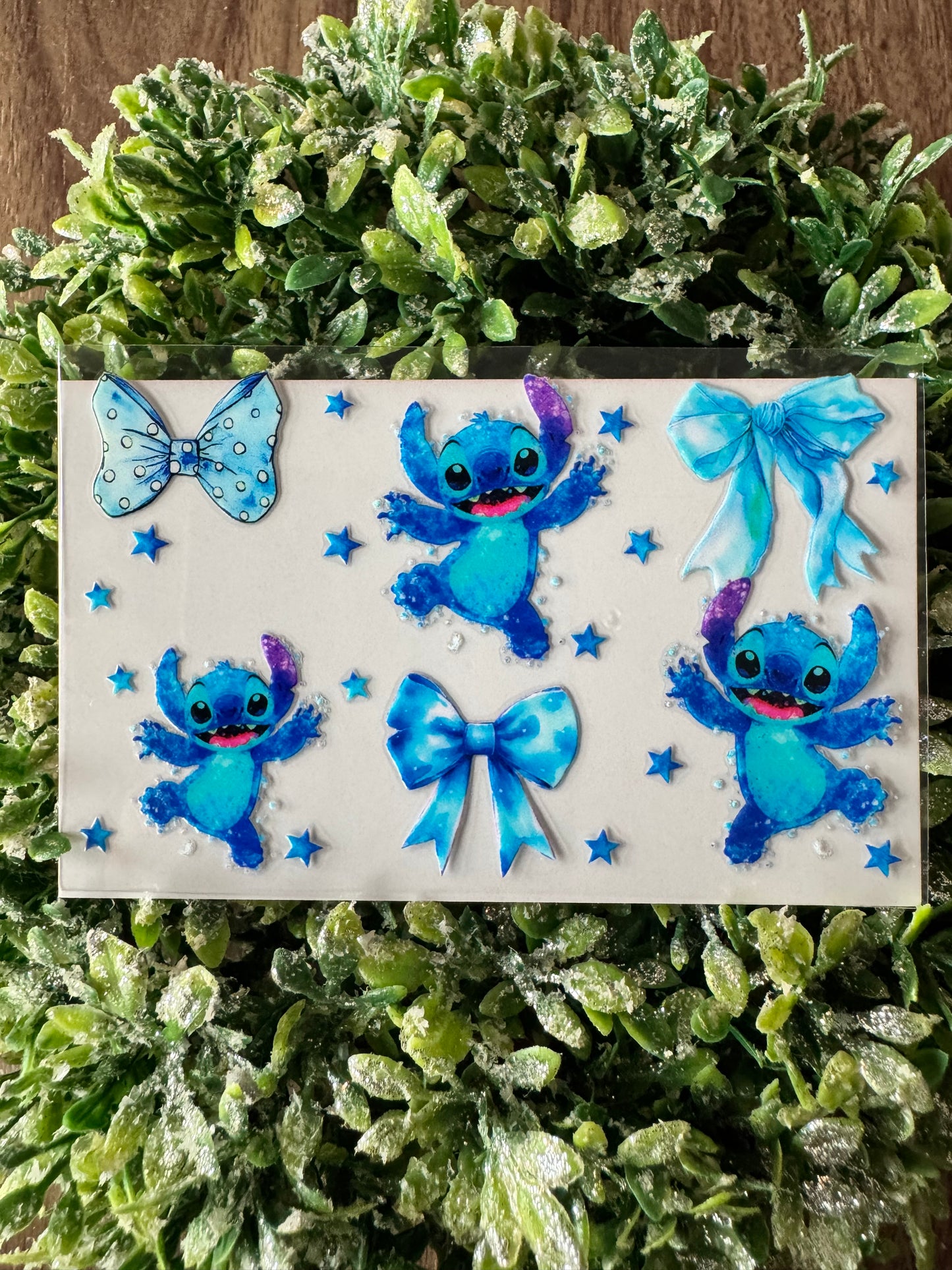 Blue Alien Bows Card Wrap