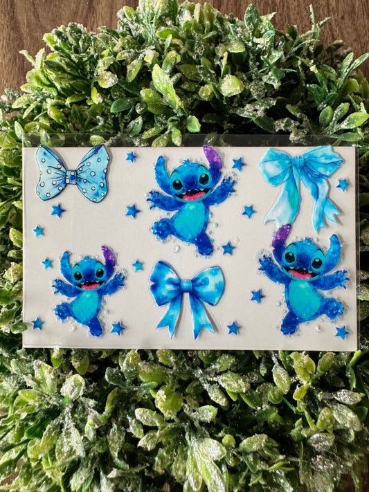 Blue Alien Bows Card Wrap