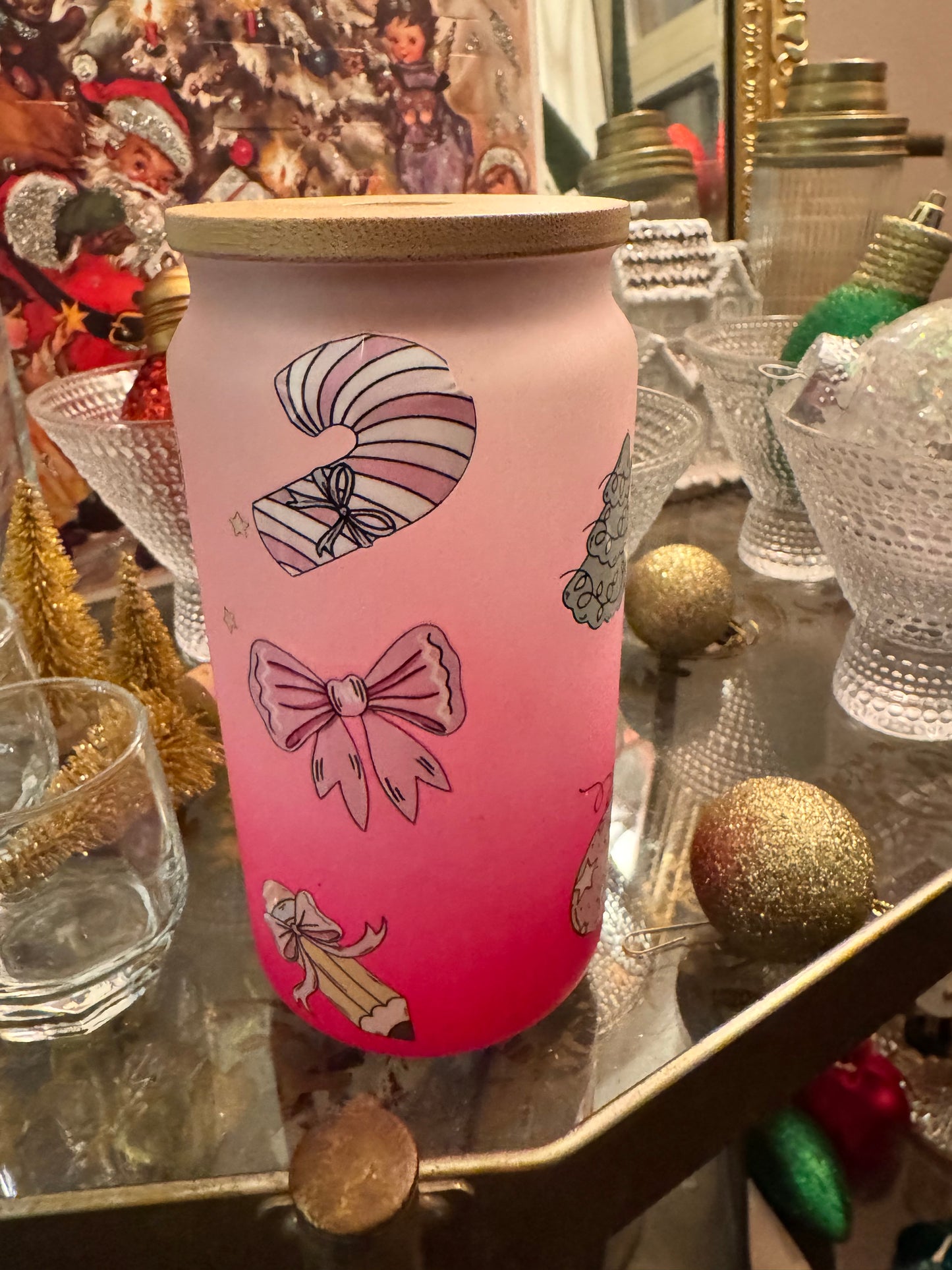 Pink Christmas Teacher Cup