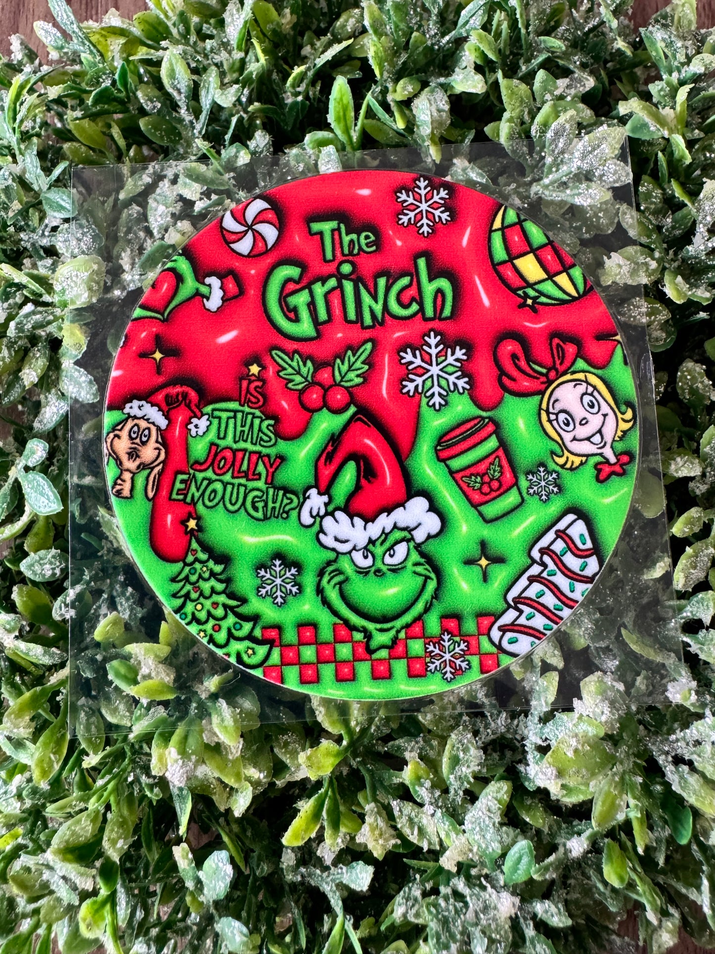 Puffy Green Guy Cakes Circle Decal