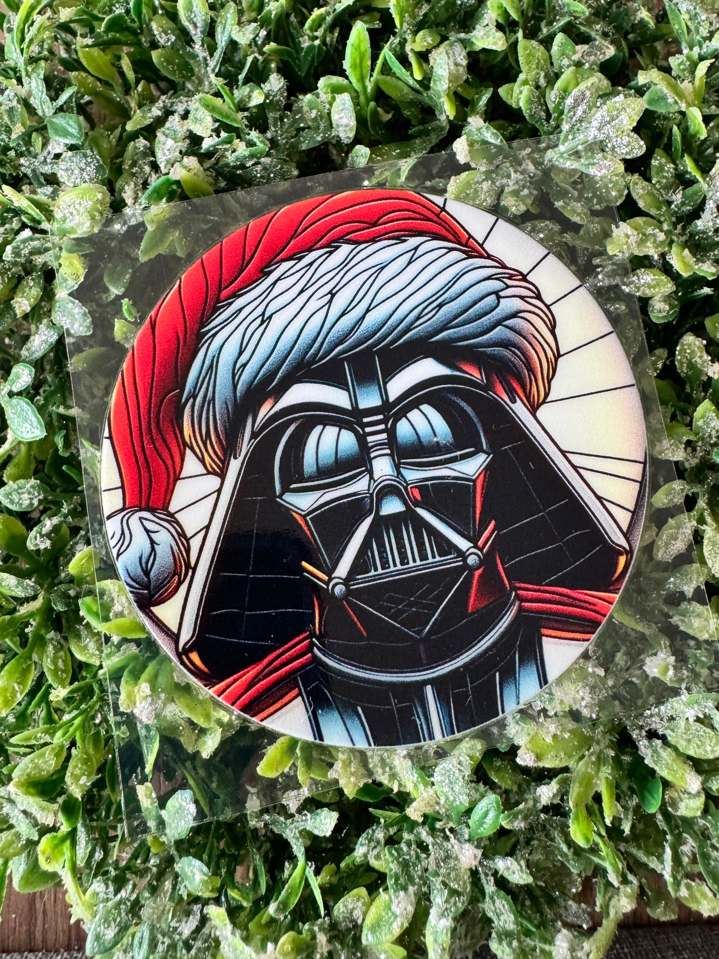 Black Galaxy Guy Santa Circle Decal