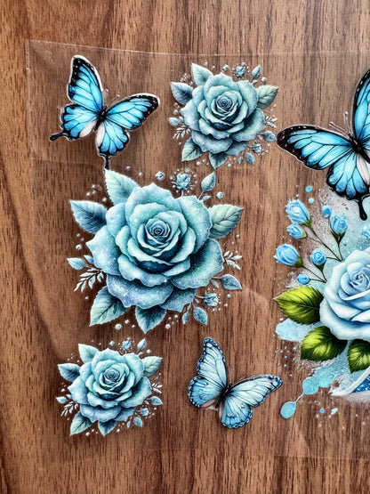 Blue Sparkly Awareness Ribbon Cup Wrap