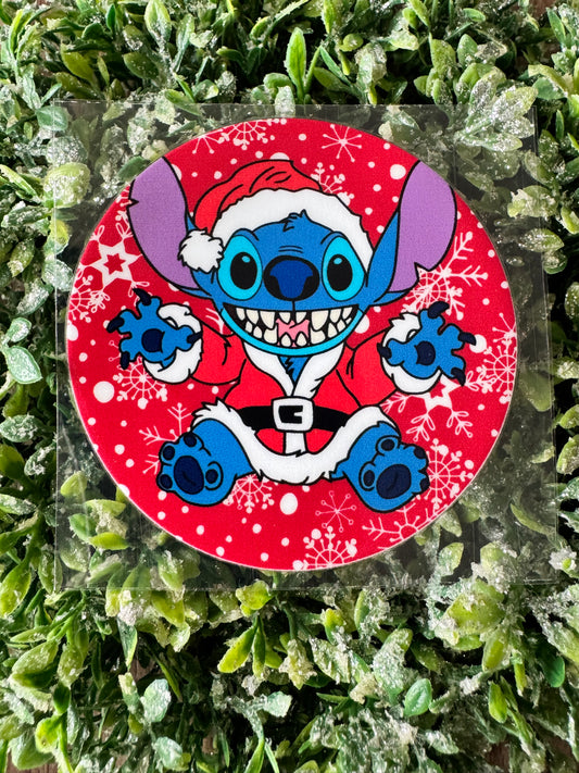 Santa Blue Alien Circle Decal