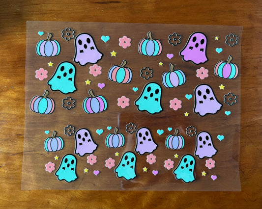 Pastel Pumpkins & Ghosts Cup Wrap