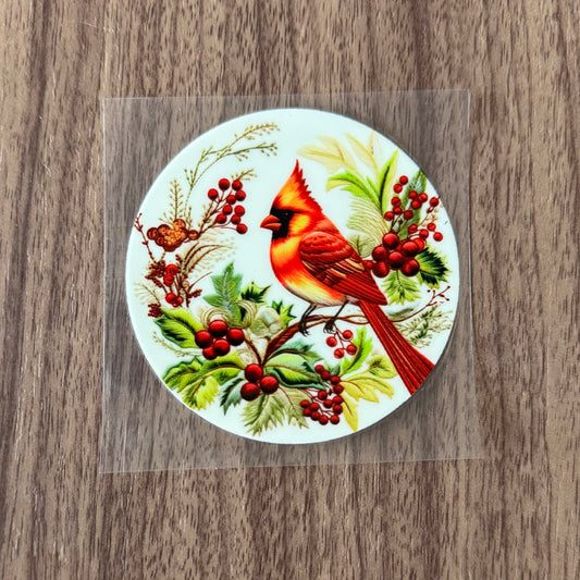 Winter Cardinal Circle Decal