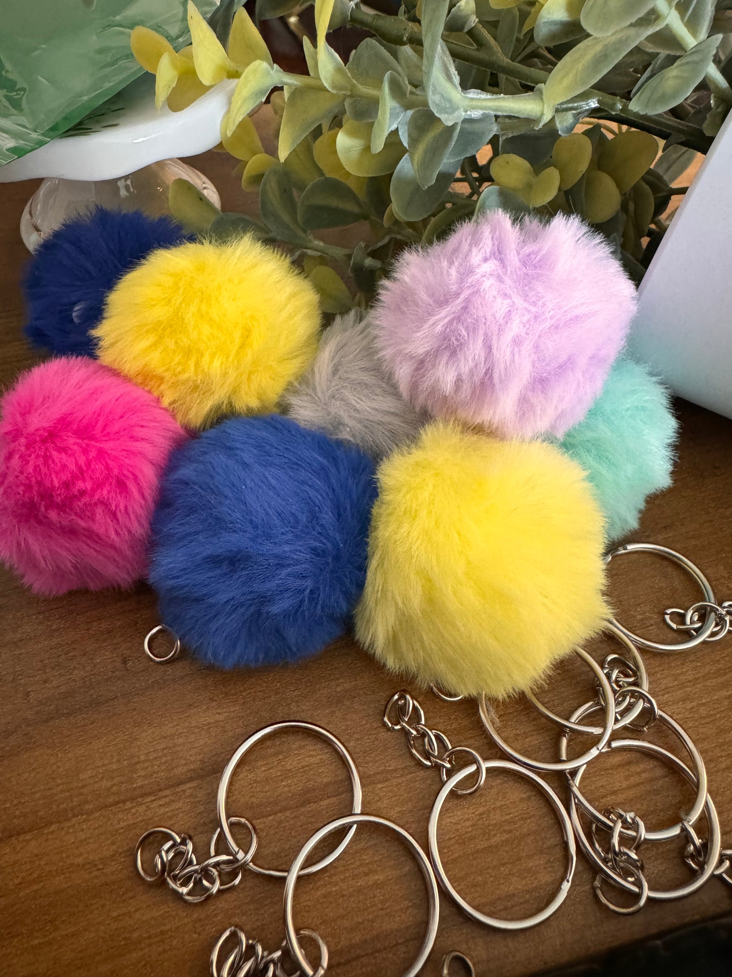 Puff Ball Keychains