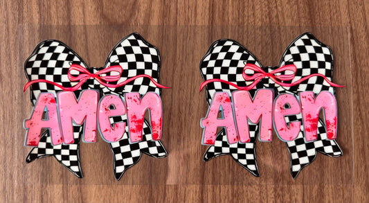 Checkered Amen Bow Decal Sheet