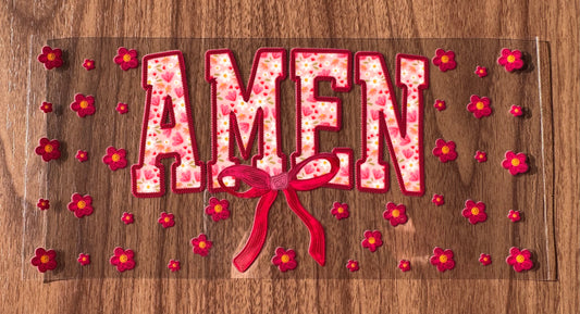 Pink Flowery Amen Cup Wrap