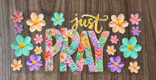 Flowery Just Pray Cup Wrap