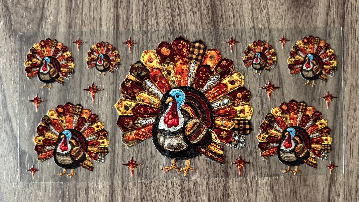 Patchwork Turkey Cup Wrap