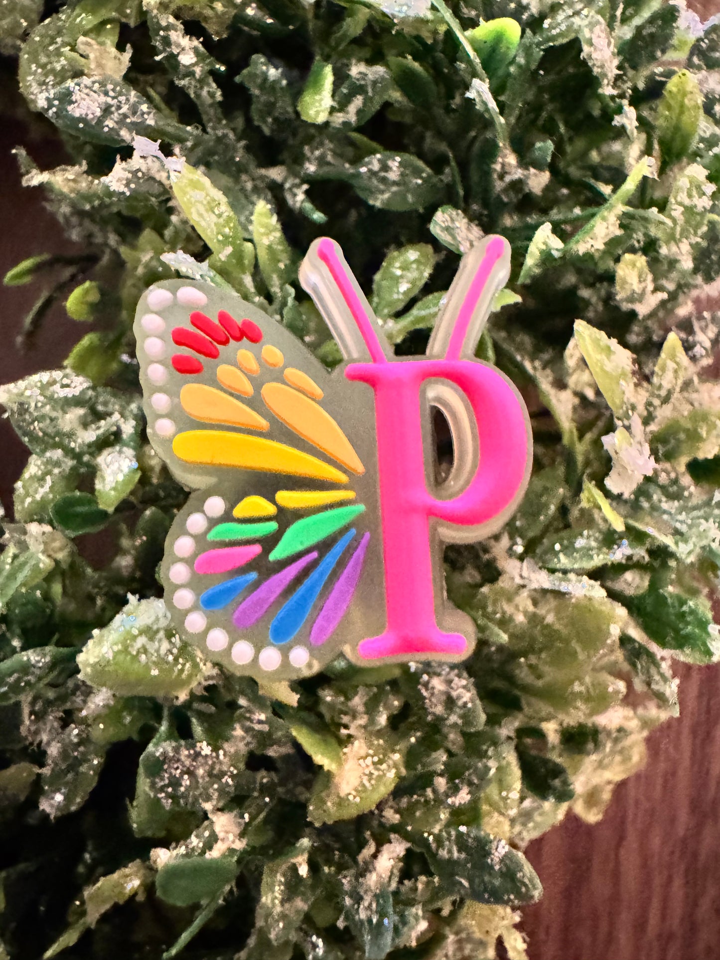 Butterfly Initial Shoe Charms