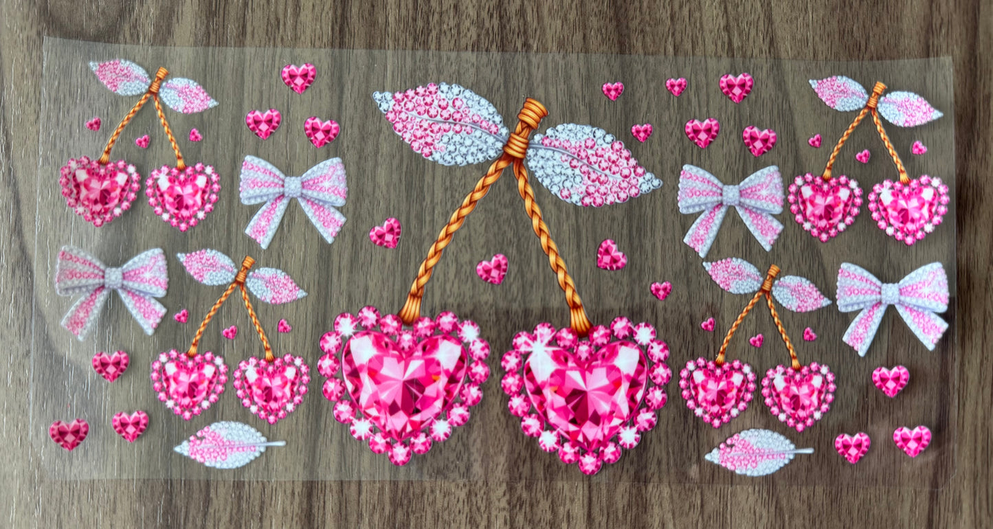 Pink Bejeweled Cherries Cup Wrap