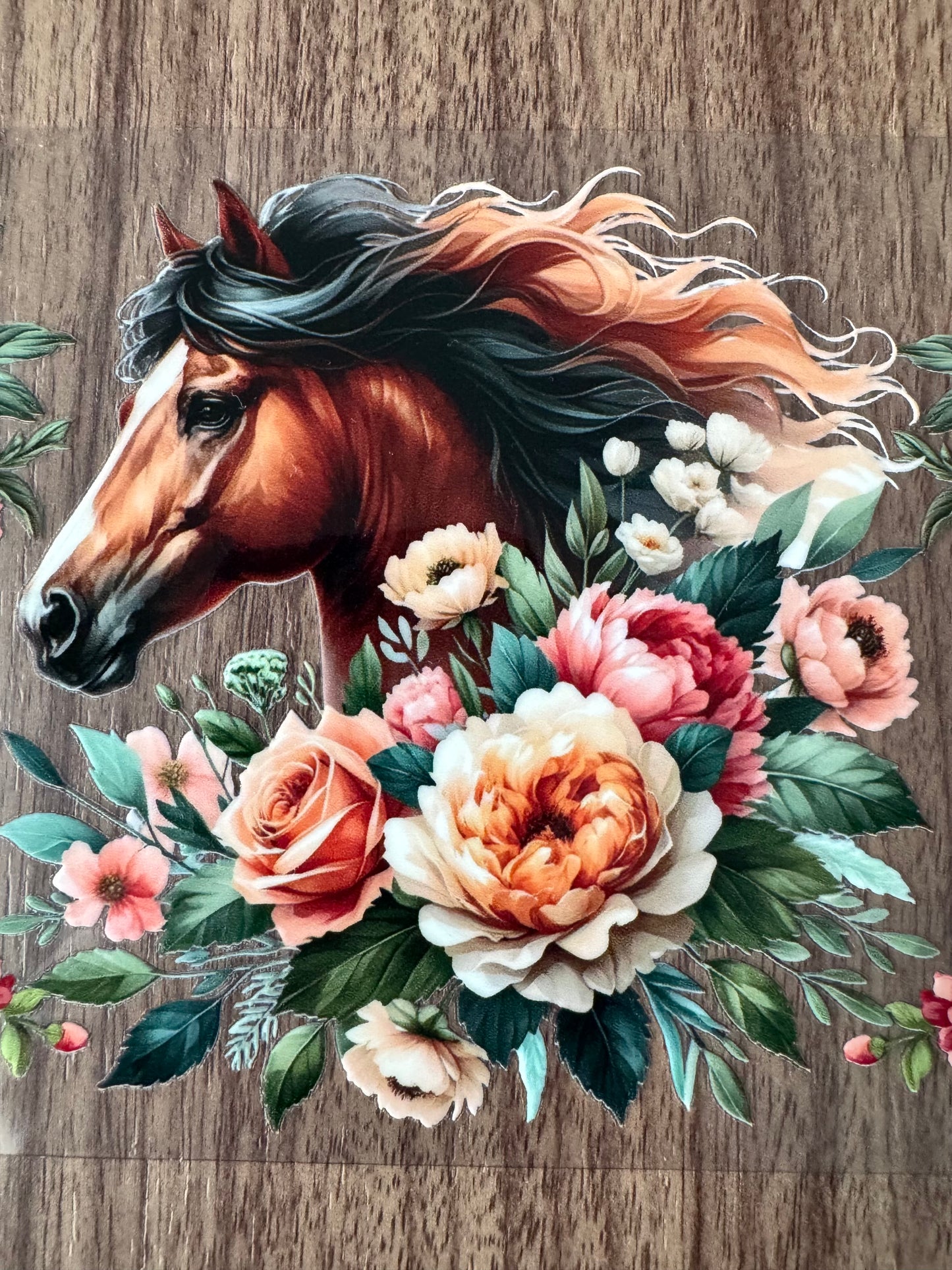 Flowery Brown Horse Cup Wrap