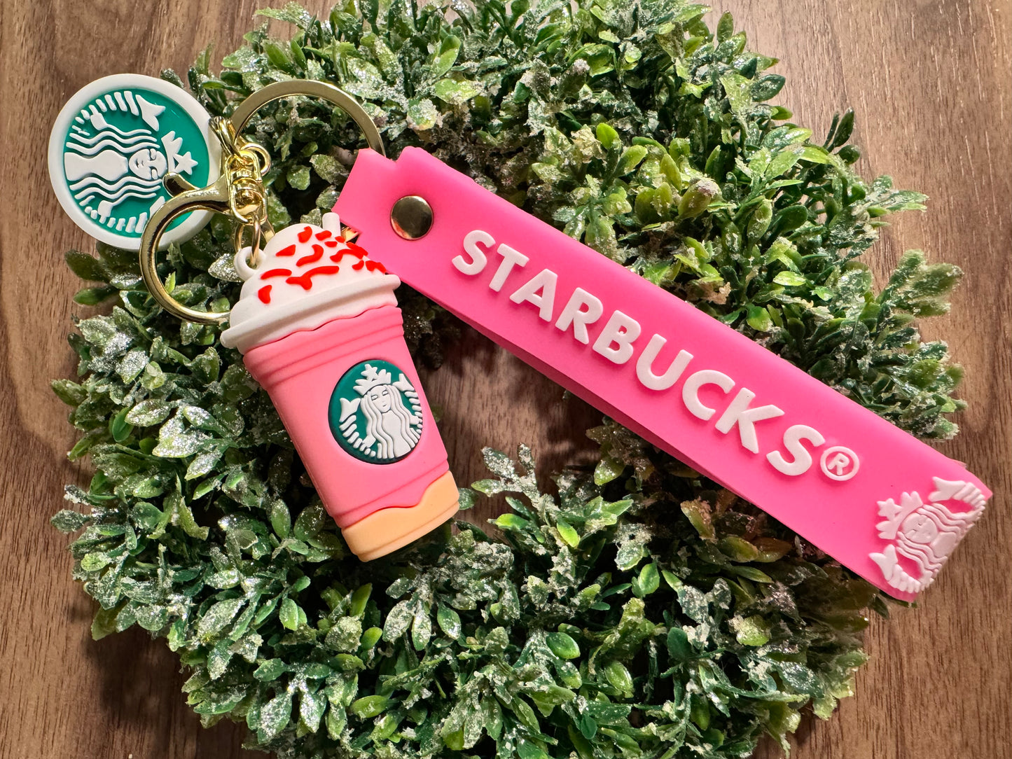 Pink Coffee Keychain