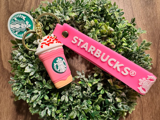 Pink Coffee Keychain