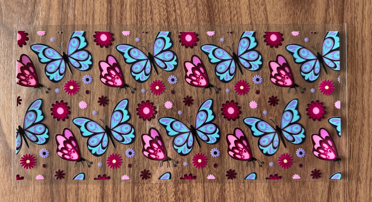 Blue/Pink Butterflies Cup Wrap