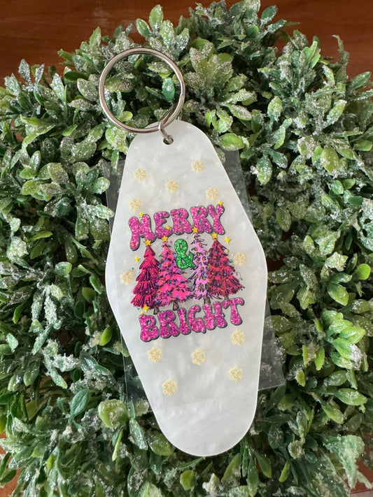 Merry & Bright Keychain Decal